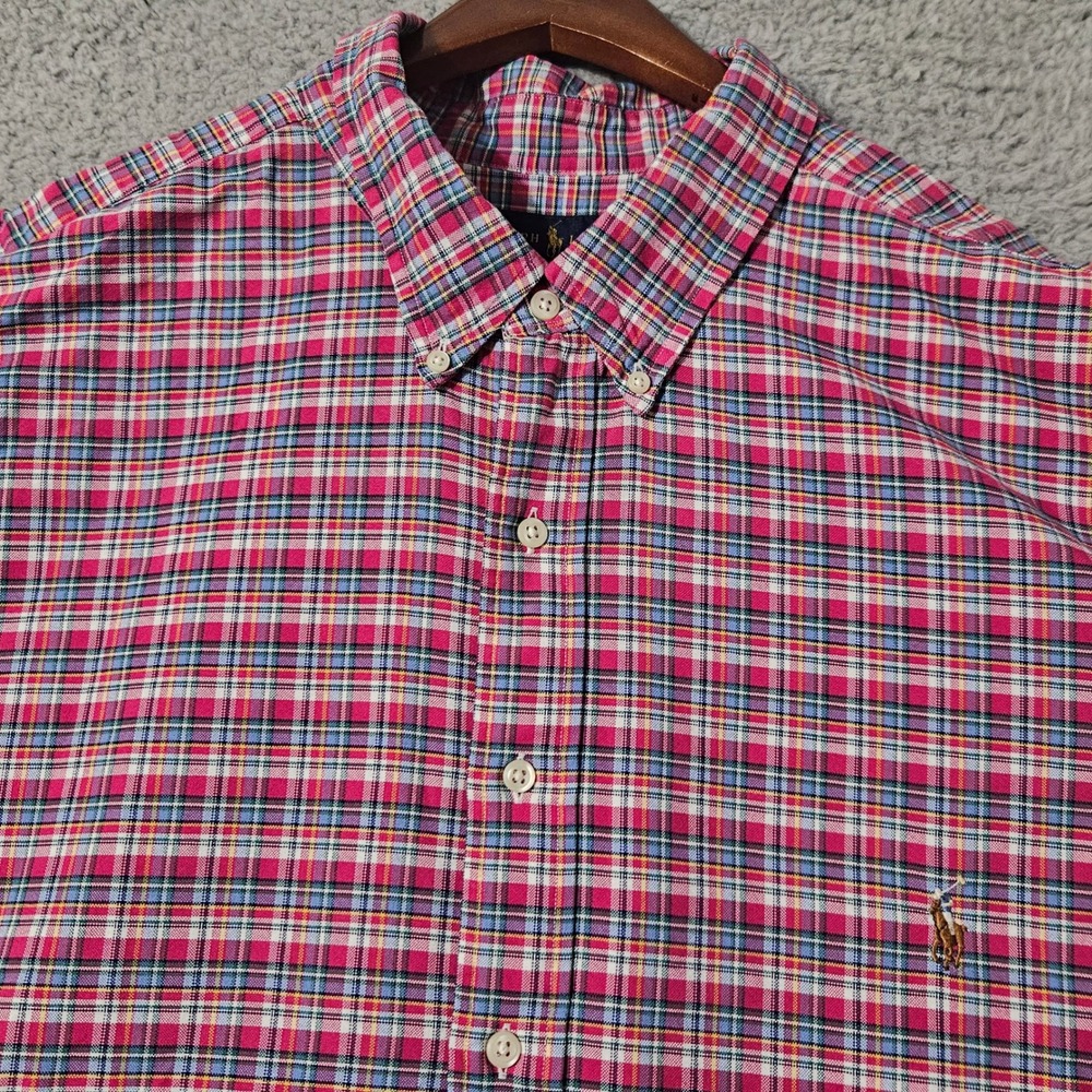 Ralph Lauren Shirt Mens 3XLT Red Classic Fit Long Sleeve Flesh‎ Pony 3XL Tall